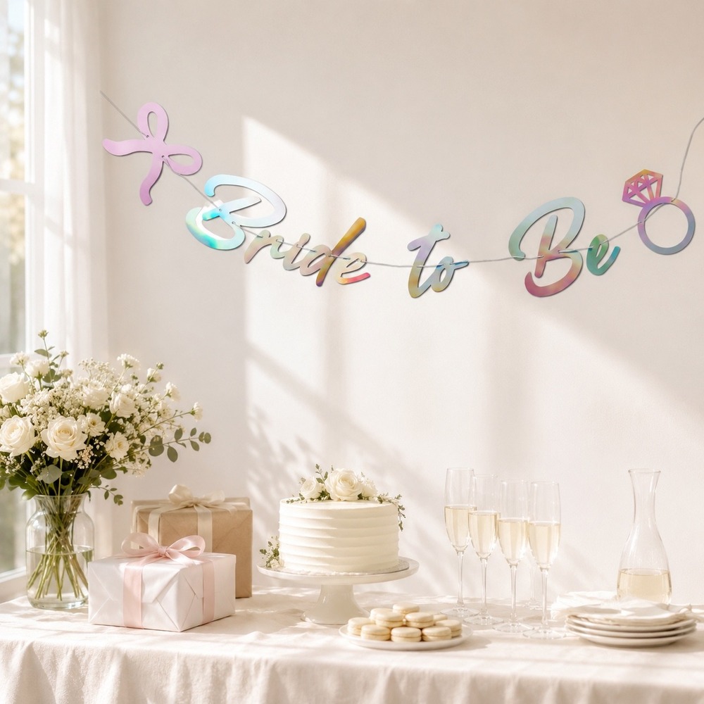 NPW Bachelorette Social Club Bride to Be Banner Iridescent 6ft New
